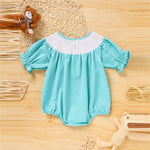 Cute Baby Girl Onesie Featuring Bow Detail and Bunny Design